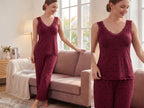 Printed tanktop and long pants pajama set