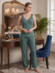 Printed tanktop and long pants pajama set